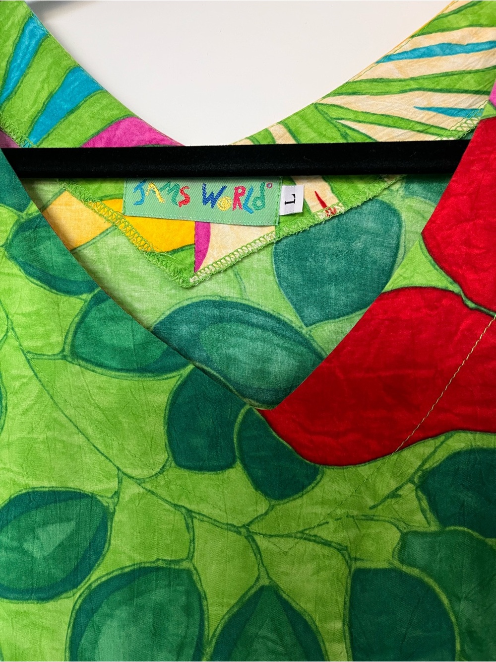 Jams World Bright Tropical Floral Dress - Green, Yellow & Red - Picture 2 of 3